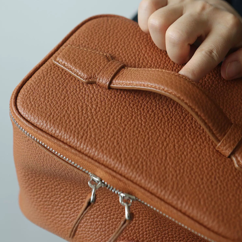 Leather Vanity Case Gold