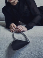 Love Crystal Clutch Black