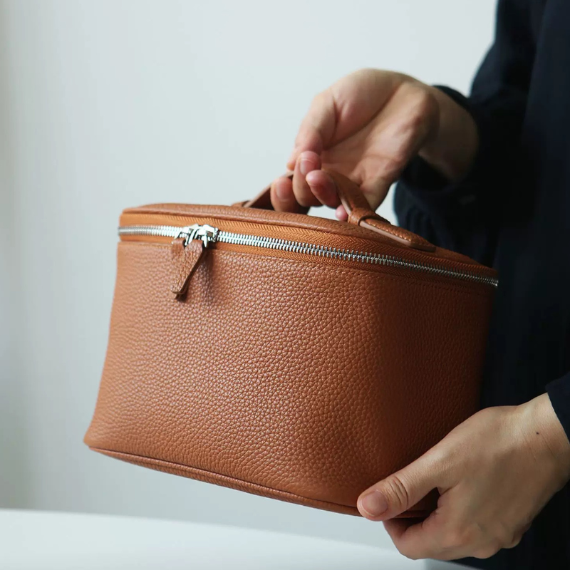 Leather Vanity Case Gold