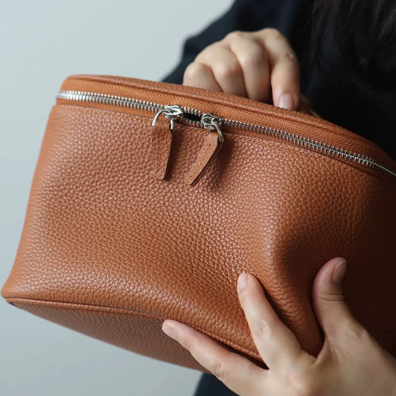 Leather Vanity Case Gold