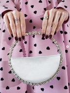 Circle Crystal Clutch Silver