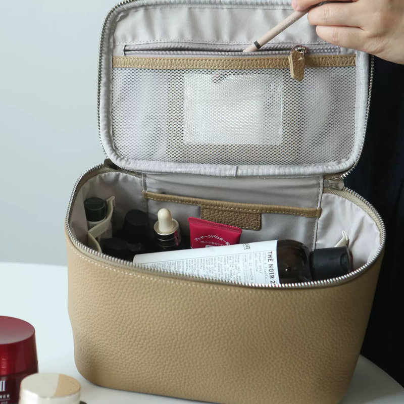 Leather Vanity Case Sand