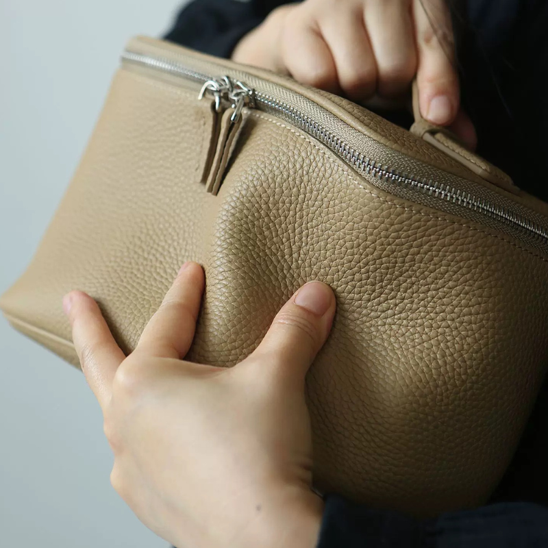 Leather Vanity Case Sand