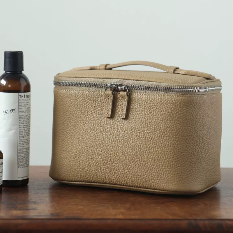 Leather Vanity Case Sand