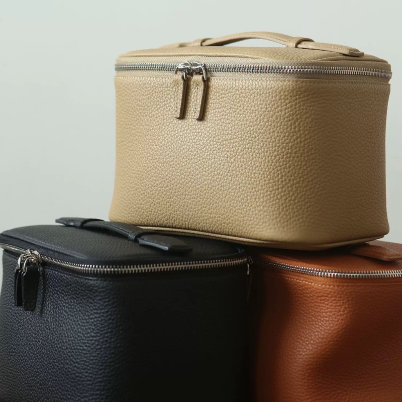 Leather Vanity Case Sand