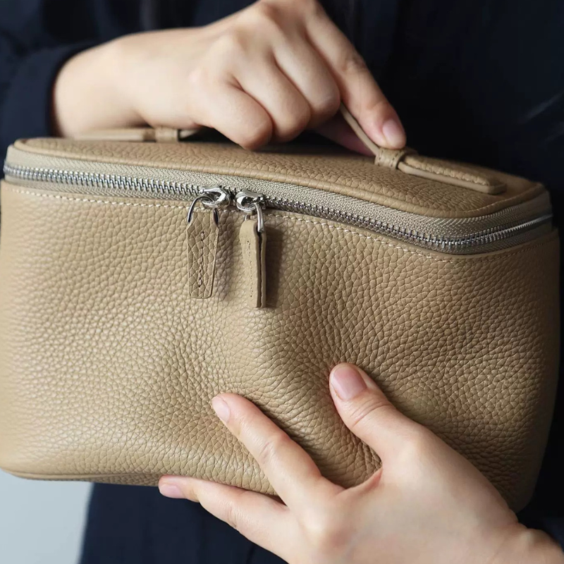Leather Vanity Case Sand
