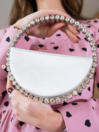 Circle Crystal Clutch Silver