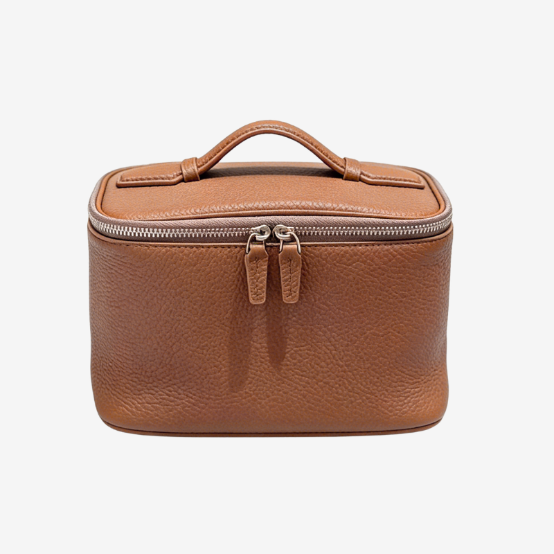 Leather Vanity Case Gold