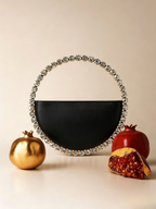 Circle Crystal Clutch Black