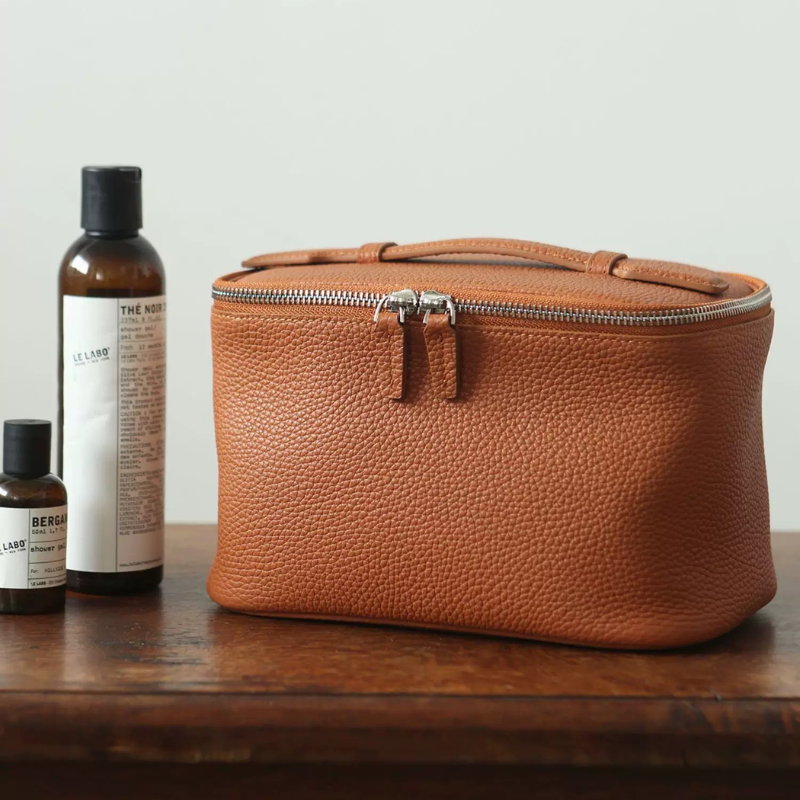 Leather Vanity Case Gold