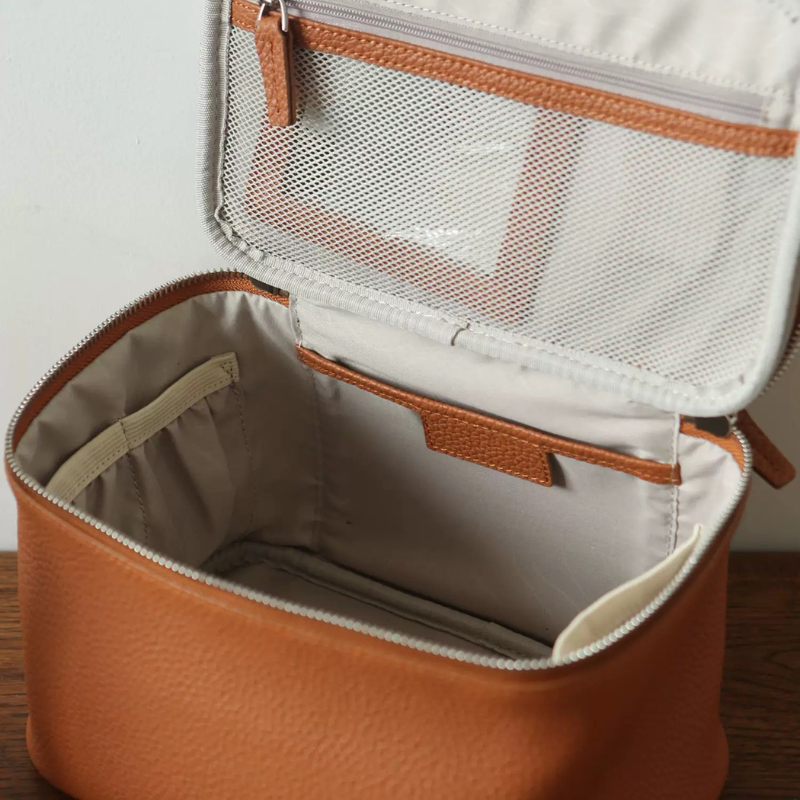 Leather Vanity Case Gold