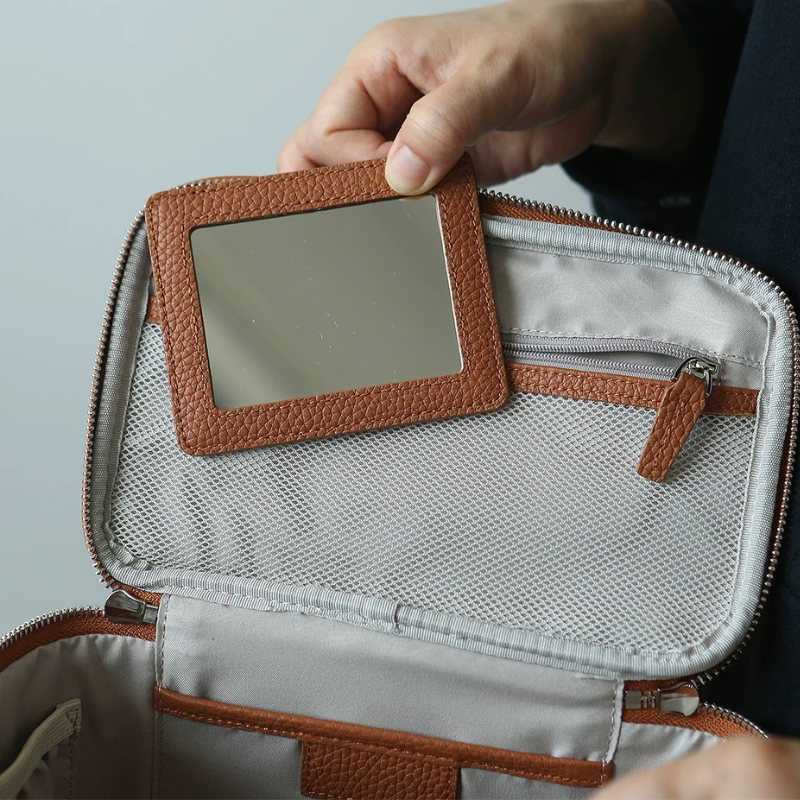 Leather Vanity Case Gold