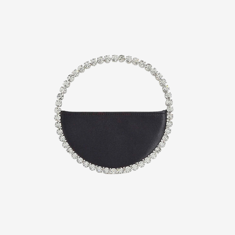 Circle Crystal Clutch Black