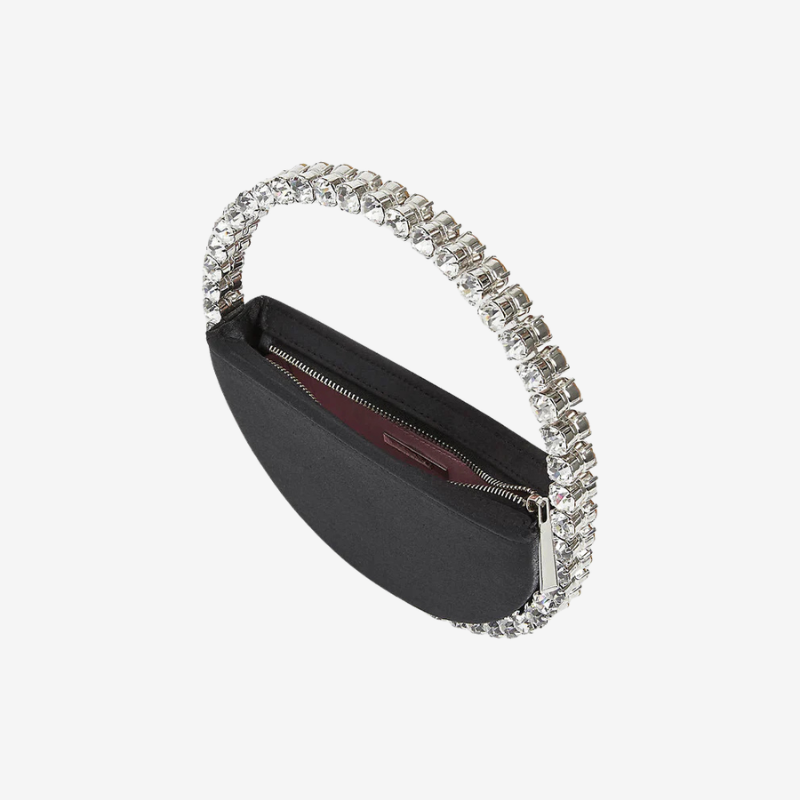 Circle Crystal Clutch Black