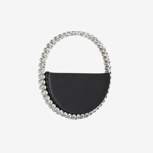 Circle Crystal Clutch Black
