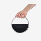 Circle Crystal Clutch Black