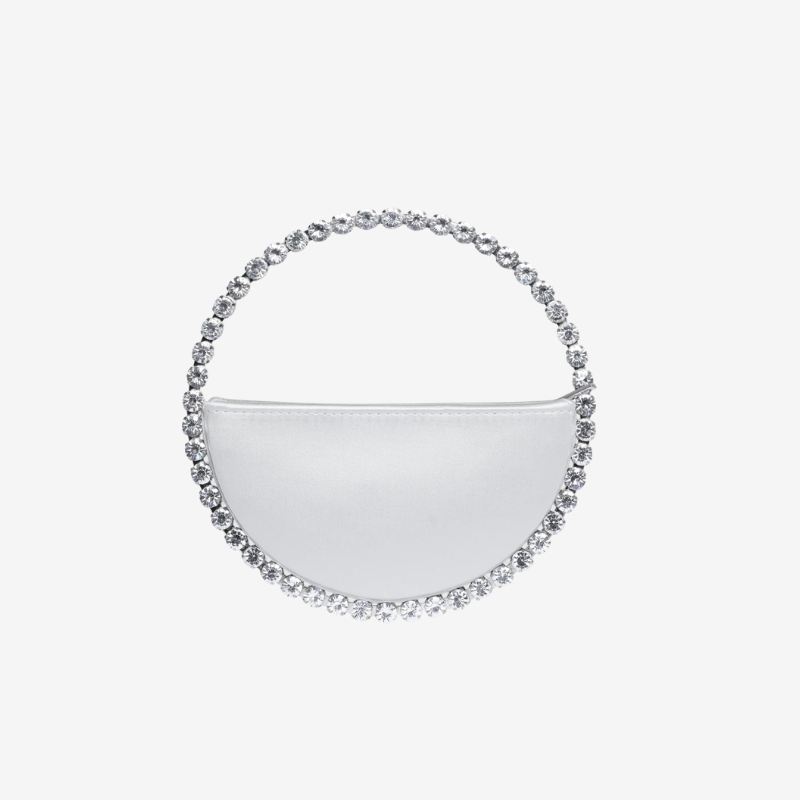 Circle Crystal Clutch Silver