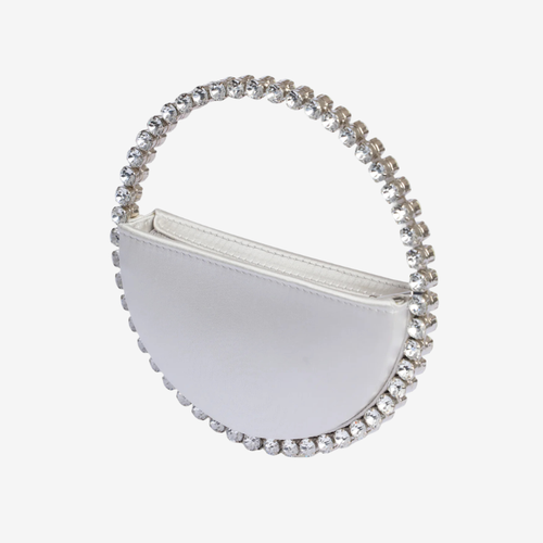 Circle Crystal Clutch Silver