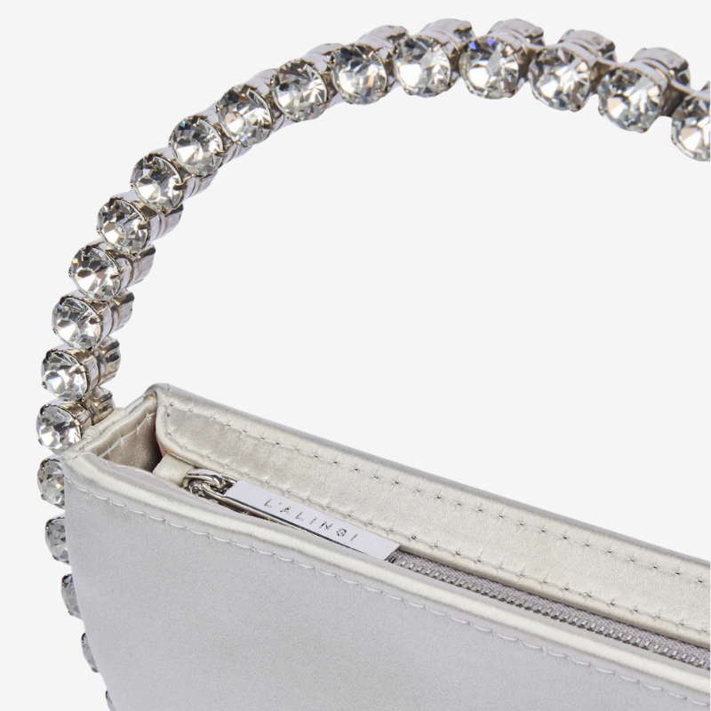Circle Crystal Clutch Silver