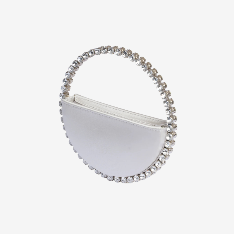 Circle Crystal Clutch Silver