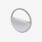Circle Crystal Clutch Silver