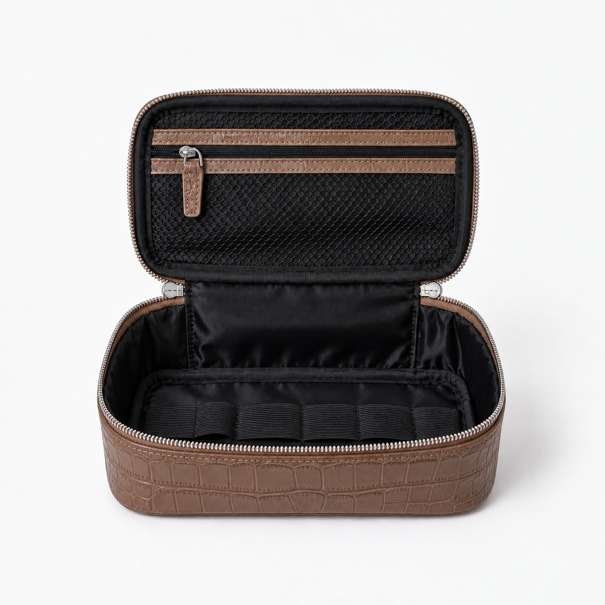 Croc Vanity Pouch Amber