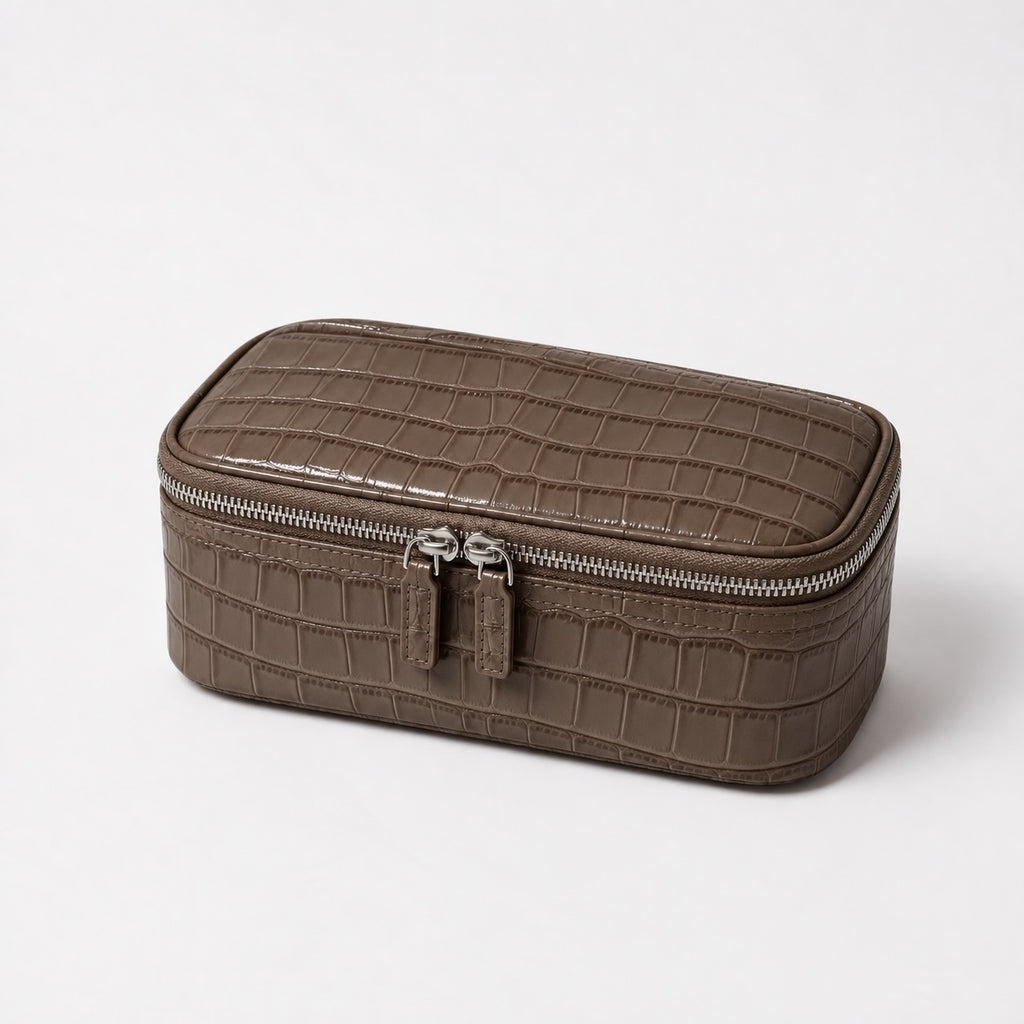 Croc Vanity Pouch Amber