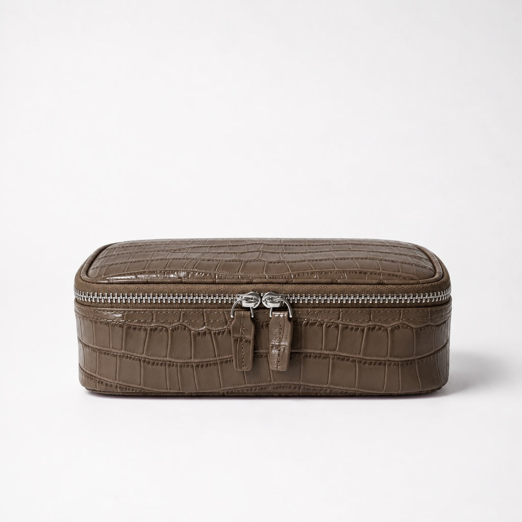 Croc Vanity Pouch Amber
