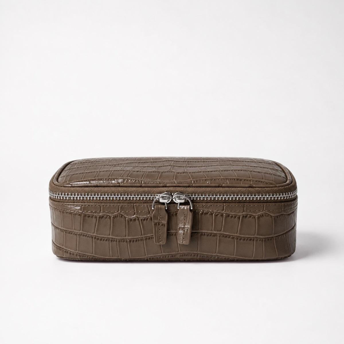 Croc Vanity Pouch Amber