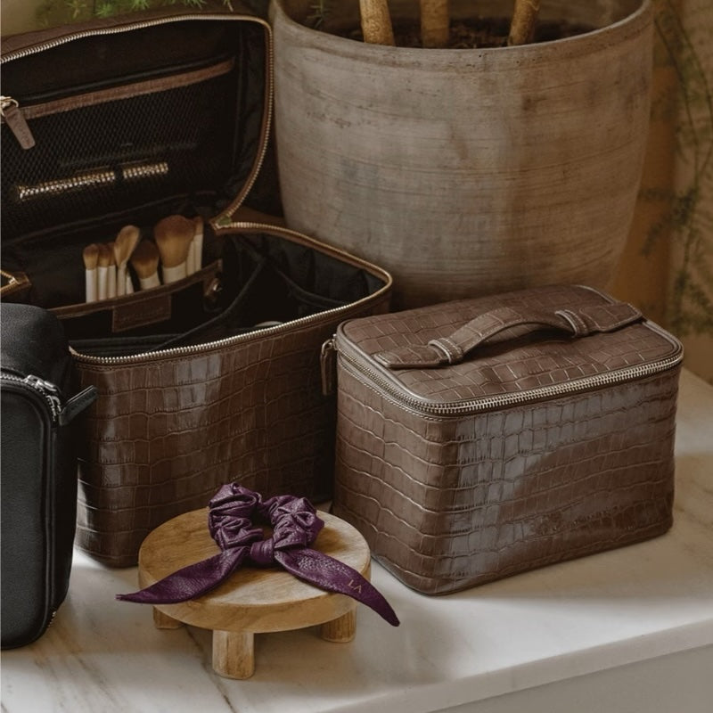 Croc Vanity Case Amber
