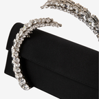 Flap Crystal Clutch Black