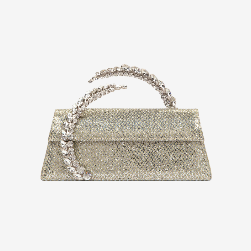 Flap Crystal Clutch Gold