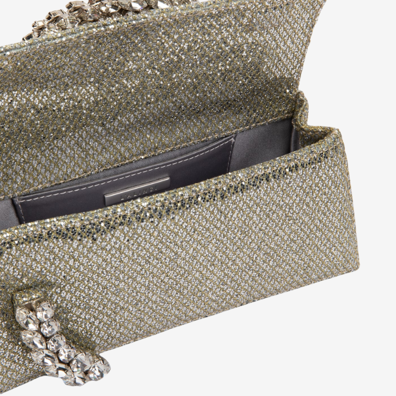 Flap Crystal Clutch Gold