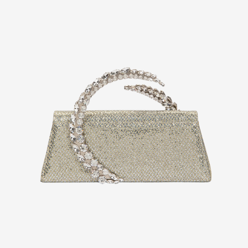 Flap Crystal Clutch Gold