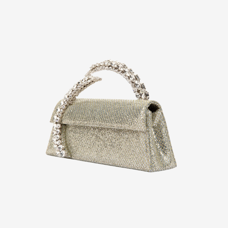 Flap Crystal Clutch Gold