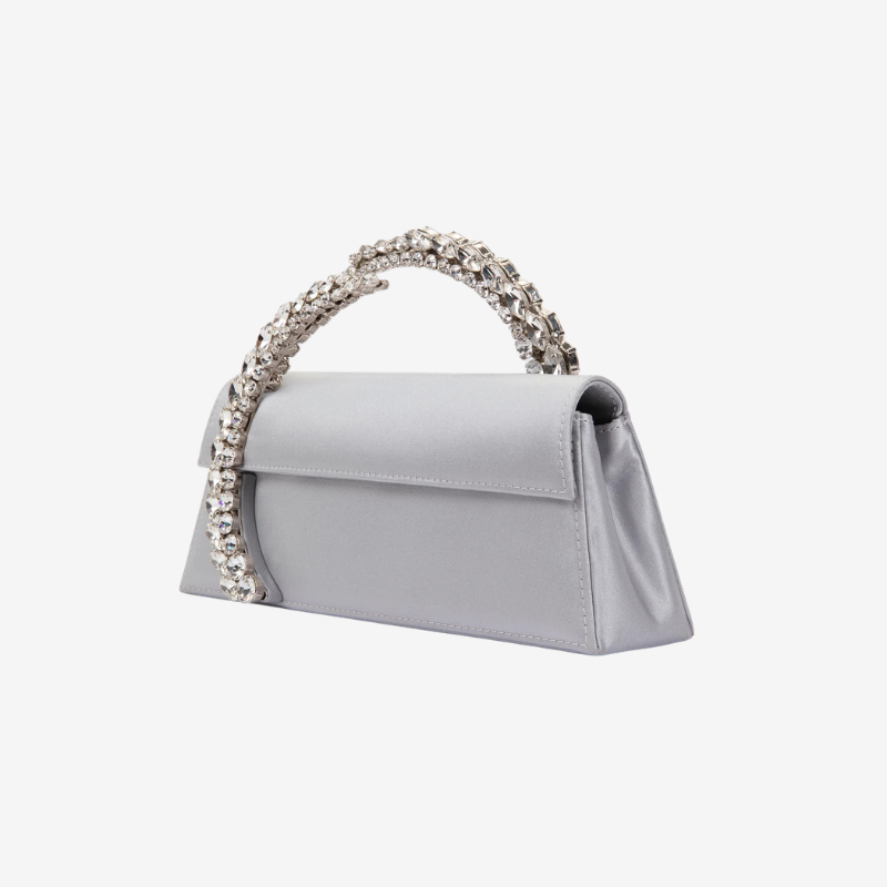 Flap Crystal Clutch Silver