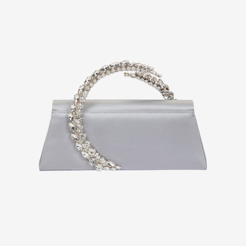 Flap Crystal Clutch Silver
