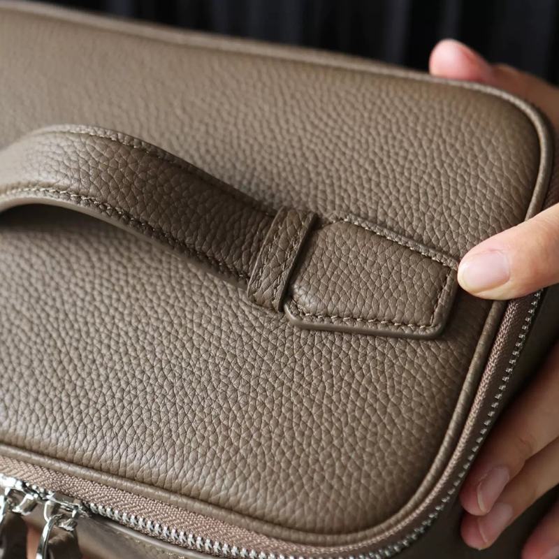 Leather Vanity Case Etoupe