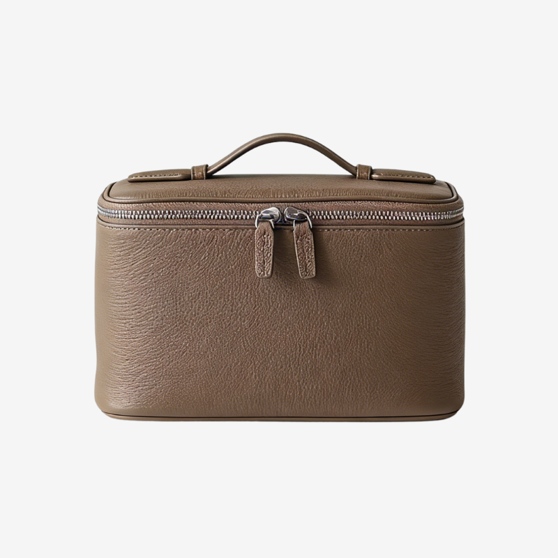 Leather Vanity Case Etoupe