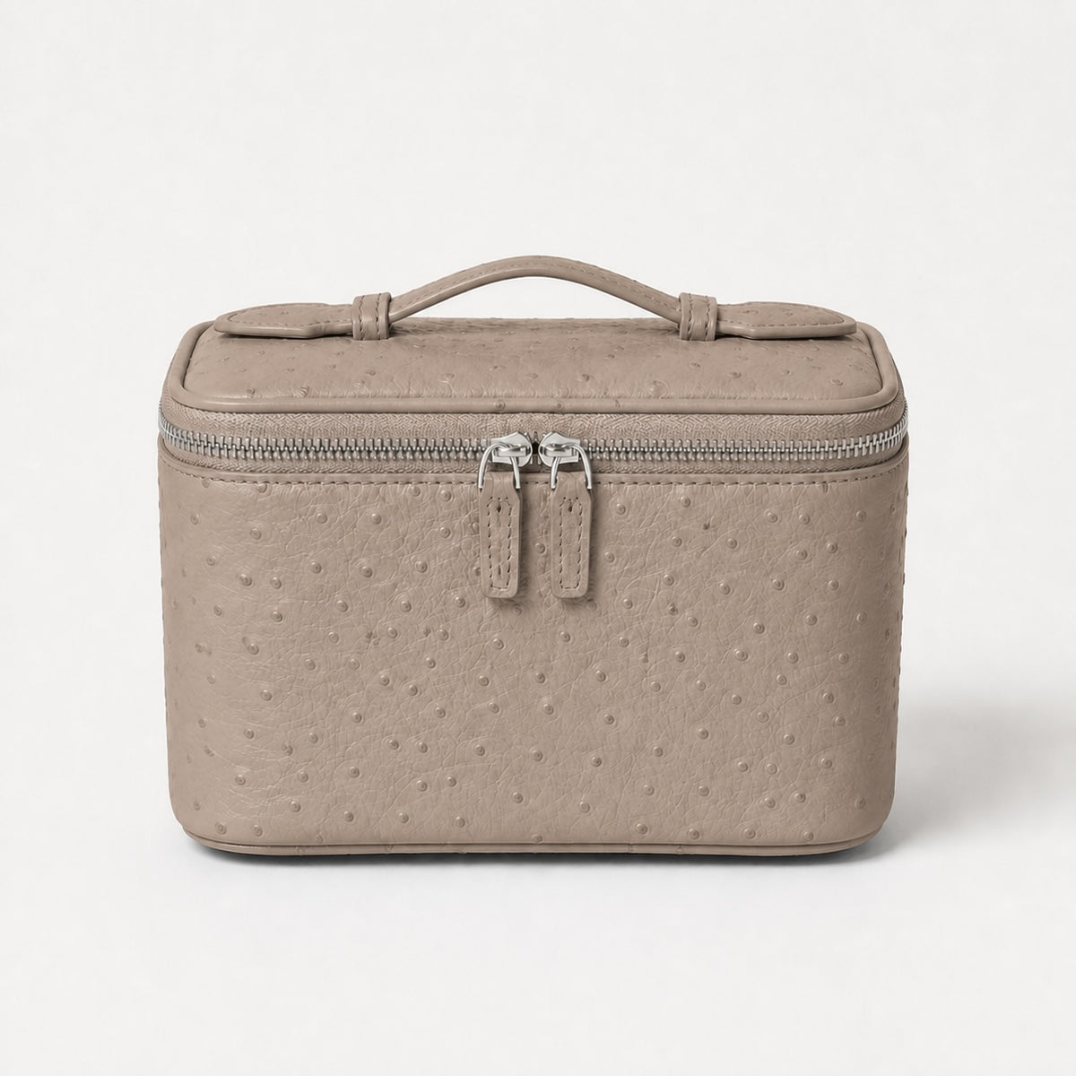 Ostrich Vanity Case Taupe