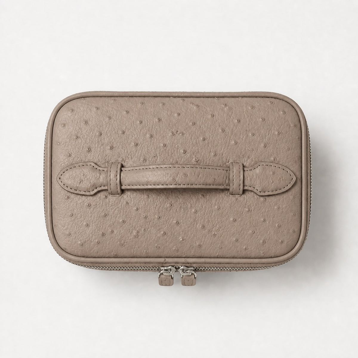 Ostrich Vanity Case Taupe