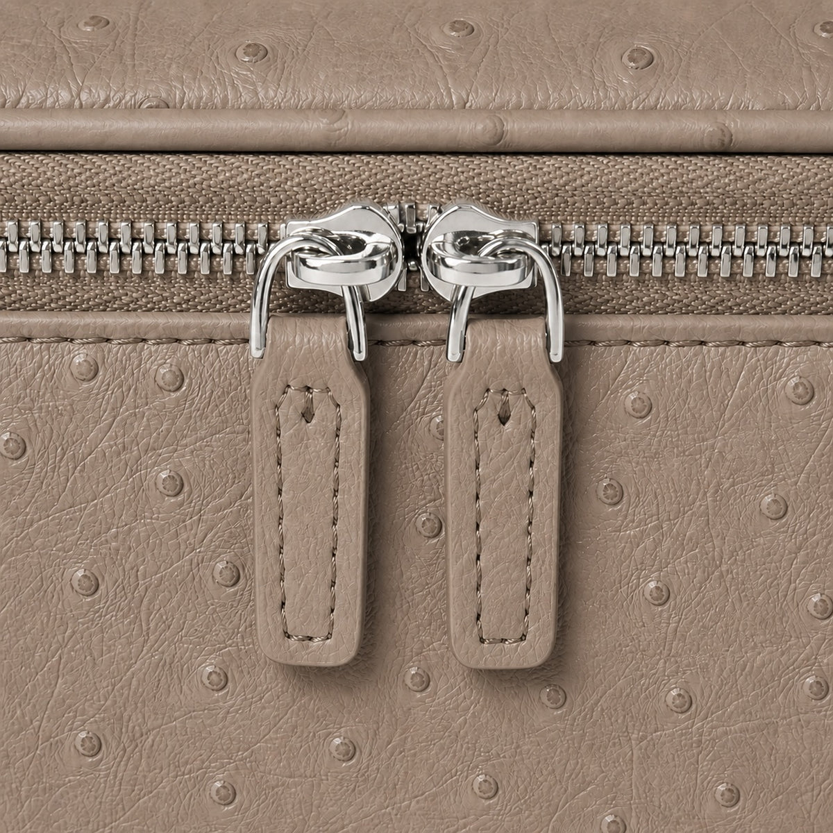 Ostrich Vanity Case Taupe