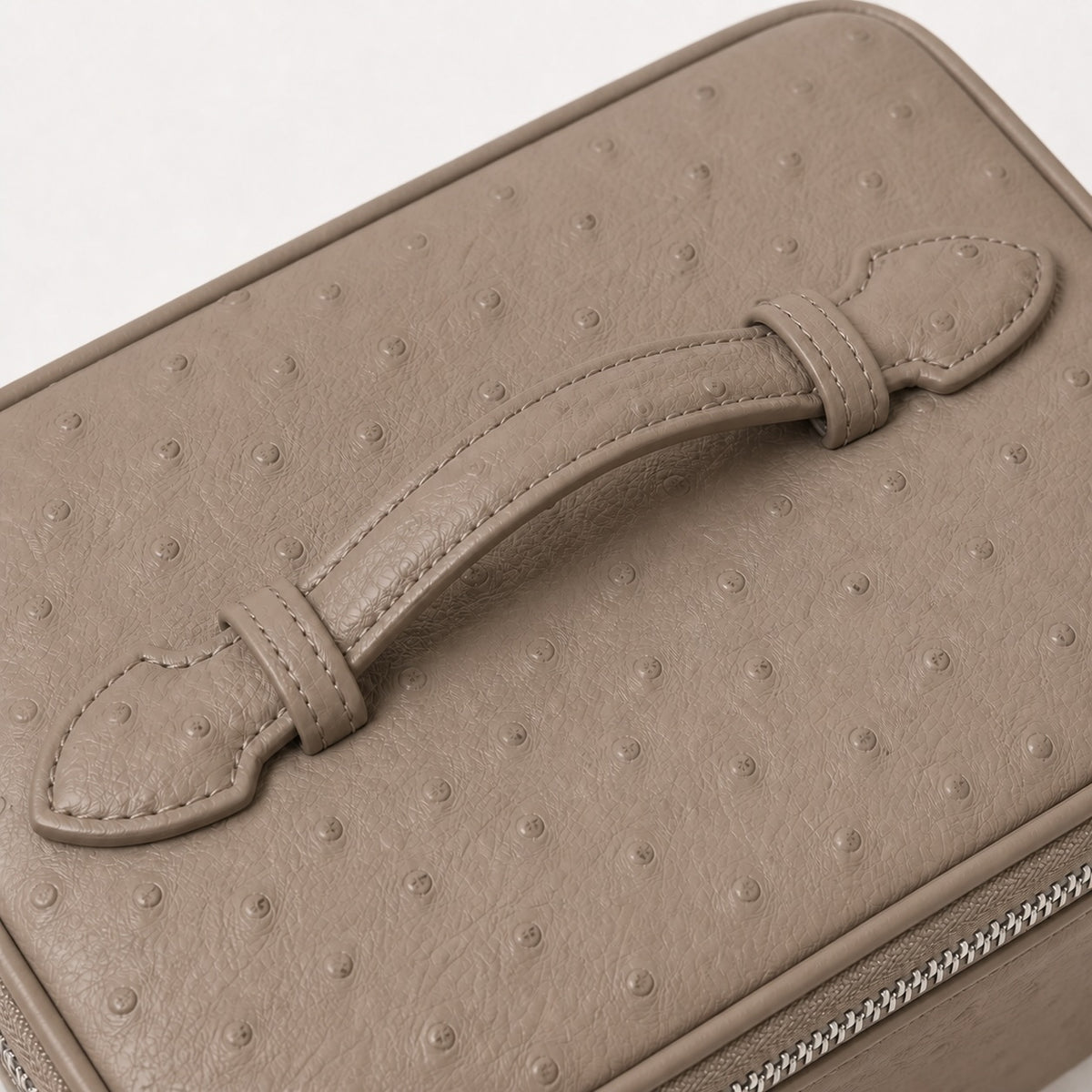 Ostrich Vanity Case Taupe