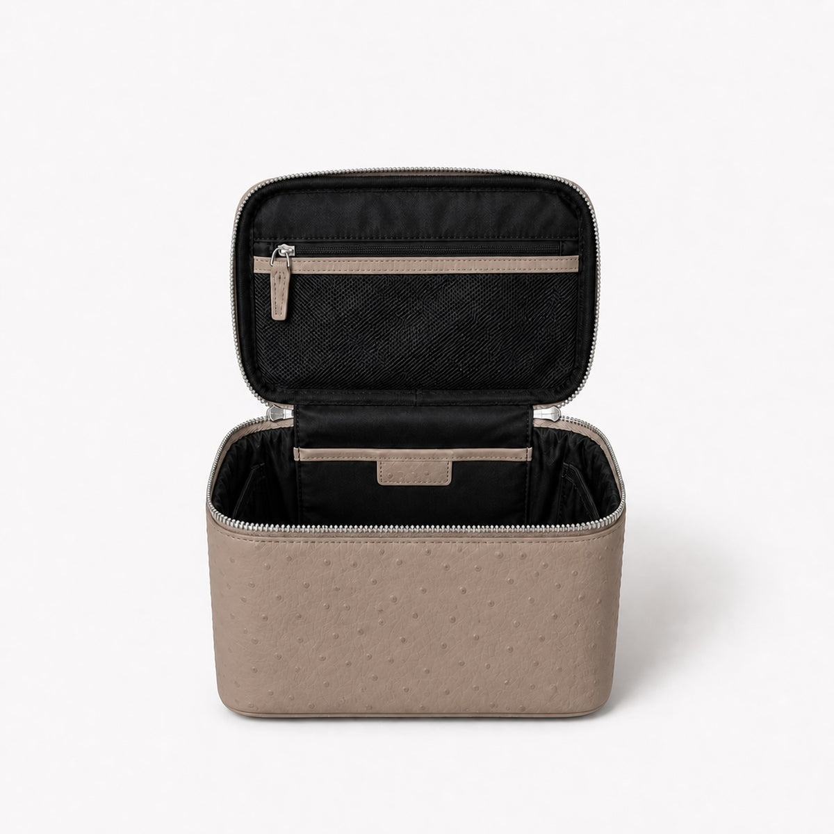 Ostrich Vanity Case Taupe