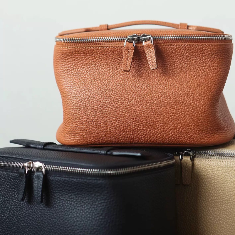 Leather Vanity Case Black